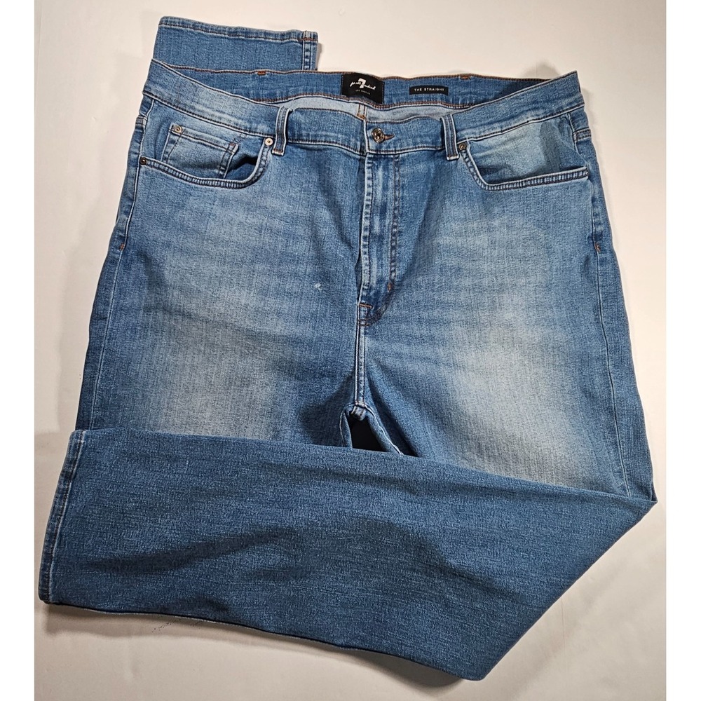 7 for all mankind Men's Sz 46 The Straight DXL Pacific Blue Jeans - Picture 1 of 14